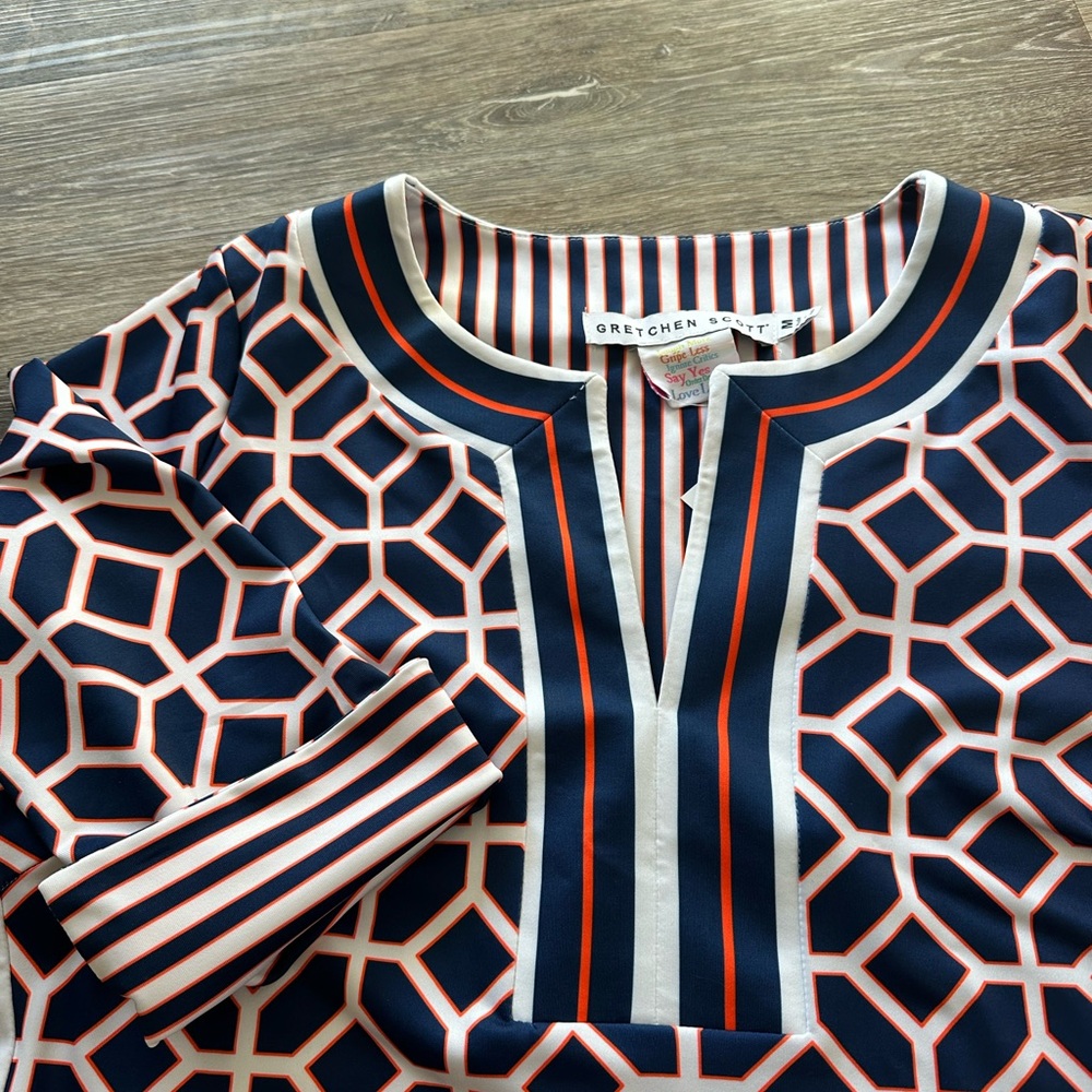 Gretchen Scott Nautical Comfortable Elegant Cruise Regatta Style Dress NWT sizeM - Picture 10 of 16